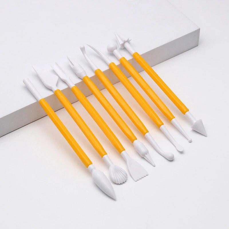 8-piece Set of Clay Sculpture Tools Clay Clay Colored Clay Soft Clay Ceramic Art Plastic Cake Baking and Embossing Scraper