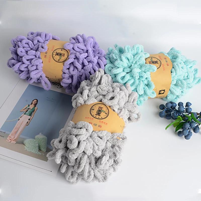 500 г/лот ручная вязка пряжа для пальцев крючком супер теплая пухлая круглая хлопковая плетеная веревка пухлая умная полиэстеровая игрушка носок