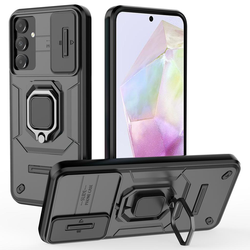 For Samsung Galaxy A15 4G/A15 5G Protective Case Slide Lens Cover PC+TPU Phone Shell