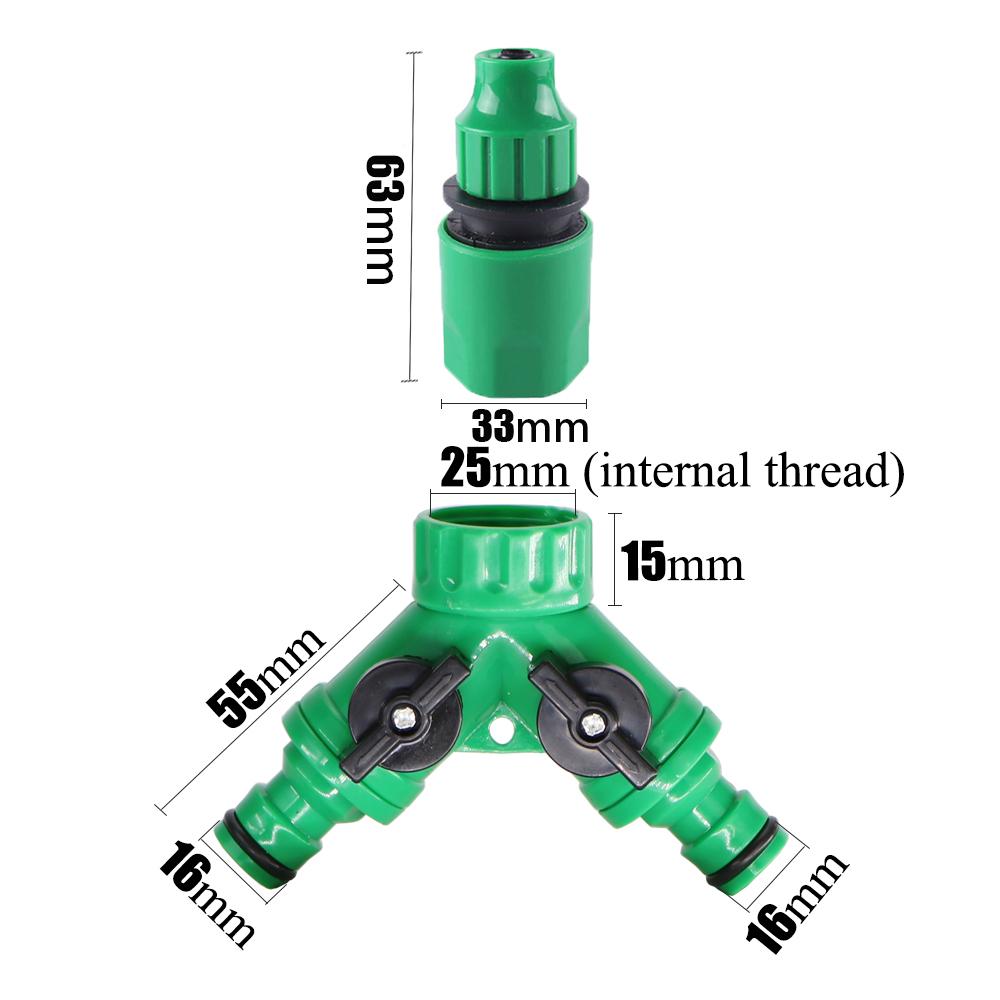 1Pcs Y Type Tap Connectors with 2Pcs Quick Adapter for 3/5mm Hose Garden Irrigation Water Splitter and 1/8 Inch Tubing Fittings