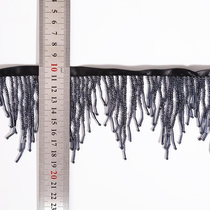 1 Yard Tube Beads Fringe Trim Rhinestones Chain Tassel Crystal Lamp Curtain Hanging Tassel Applique Sew On Garment Crafts