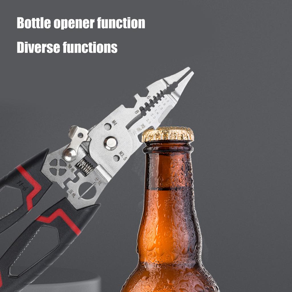 Professional 6Inch MultiFunctional Wire Stripper Crimper Cable Cutter Tool For Electrical Work And Cable Stripping