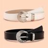 Women'S Belt With Jeans Threaded Buckle Pu Belt Women