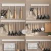 20/30/40/50cm Kitchen Utensils Rack Rail Kitchen Hook Rack Wall Hanging Rod Rack  Kitchenware