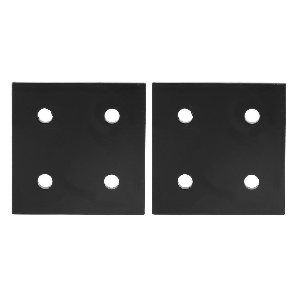 2pcs Durable Joint Plate Corner Fastener 4 Holes Aluminum Profile End Cap For Wood Joining