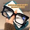 New Fashionable Large Frame Reading Glasses with Spring Legs Multi-colour Anti-blue Light Presbyopia Glasses for Men and Women