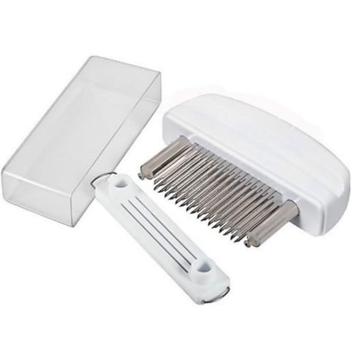 Warm Time Meat Tenderizer, Meat Tenderizer, 48 Blades, Disassembles for Cleaning, Includes Cleaning Brush, Dishwasher Safe