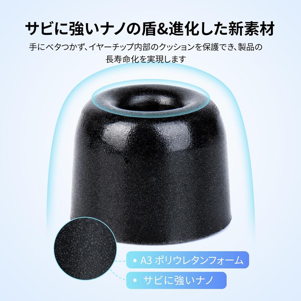 KBEAR KF02 Memory Foam Ear Tips with Antioxidant Nano Silicone Enhanced Noise and Comfortable Fit for Long Wear 12 2 Coating, Earbuds, Bass,