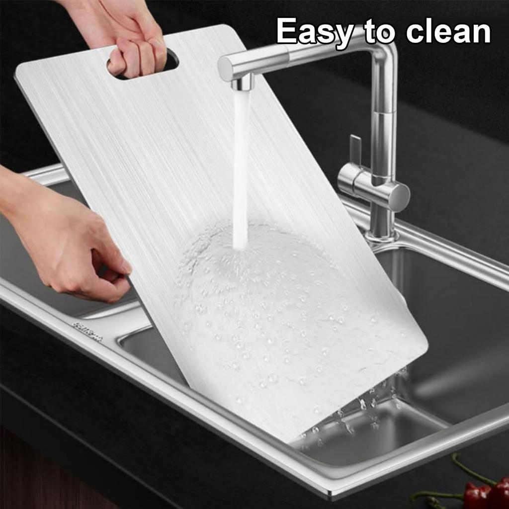 Titanium Cutting Board Set of 3 100% Pure Titanium Double Sided Non Toxic Chopping Board for Kitchen Dishwasher Safe Metal Cutting Board for Meat Fru