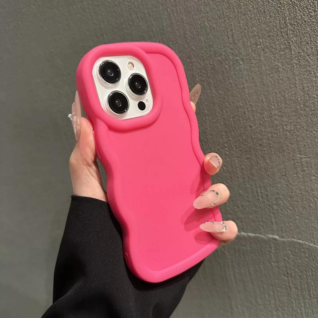 Модный мягкий волнистый чехол для iPhone 11 12 13 14 15 16 Pro Max 7 8 Plus X XR XS, ударопрочный чехол-бампер, эстетичный