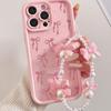 Стильный чехол-цепочка с бантом для моделей iPhone: 13 Pro, 15, 15 Pro Max, 16, 17