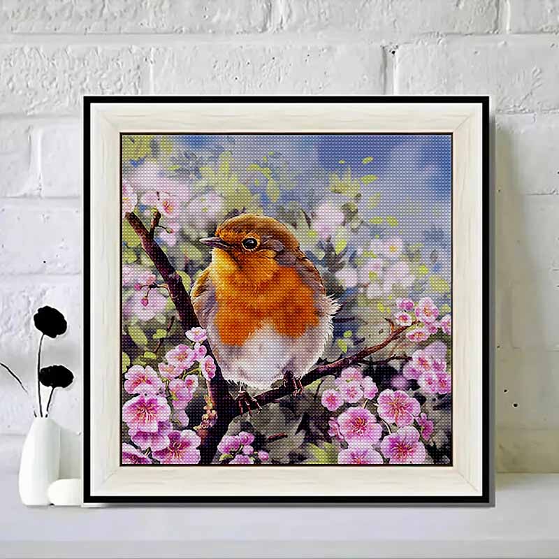 New Arrival 5D DIY Full Circle Diamond Painting "Bird on a Branch" Embroidery Cross Stitch Home Decor Gift