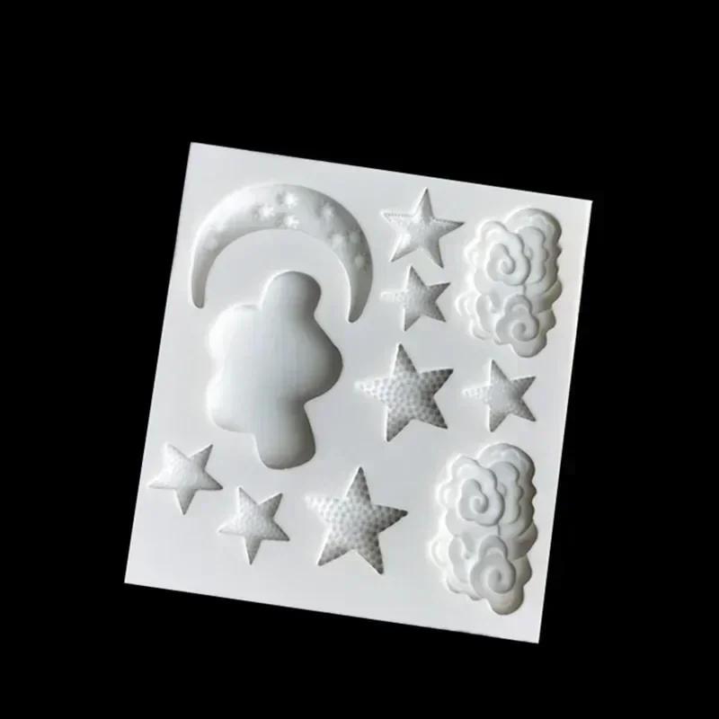 Handmade Creative Molds Cloud Moon Star Silicone Mold Geometric Pattern DIY Chocolate Candy Molds Cake Decor Candle Soap Mould