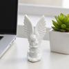 3D-печатная статуэтка ангела на коленях, фигурка амура в молитвенной позе с нежными крыльями, компактное матовое белое настольное украшение для домашнего декора, полки, прикроватной тумбочки
