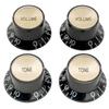 Musiclily Pro Reflector Metric Set for Electric Top of Knobs, 2mm, Volume/Two-Tone LP/SG Guitars, Black/Gold (Set 4)