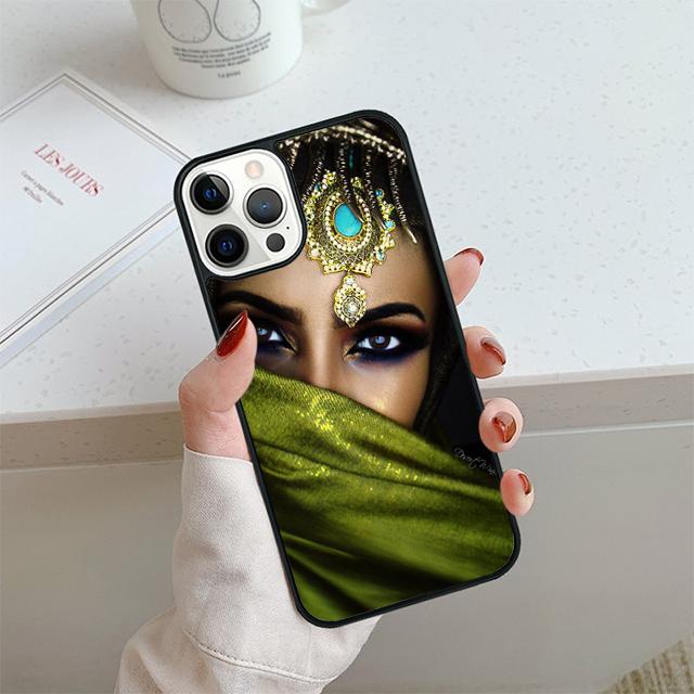 Исламский Хиджаб Девушка Глаз Королева Чехол для Телефона Для iPhone 17 Air 14 15 16 13 12 Чехол Для Apple Pro Max Plus