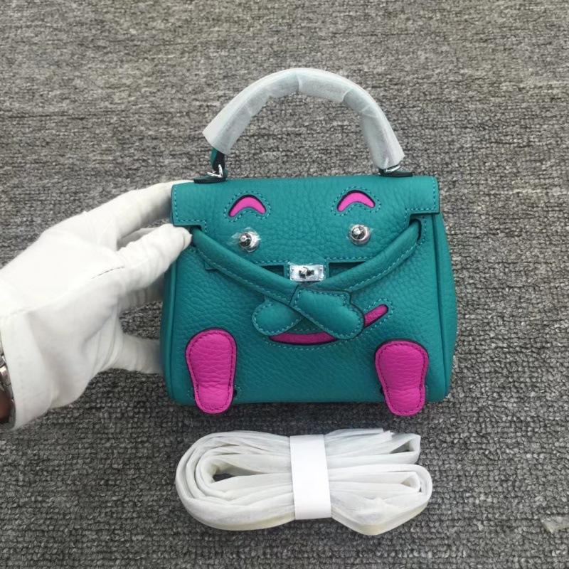 Сумка для женщин Сумка Niche Design Контрастный цвет Мини Верхний слой из коровьей кожи Кукольная сумка на одно плечо Кроссбоди Тенденция