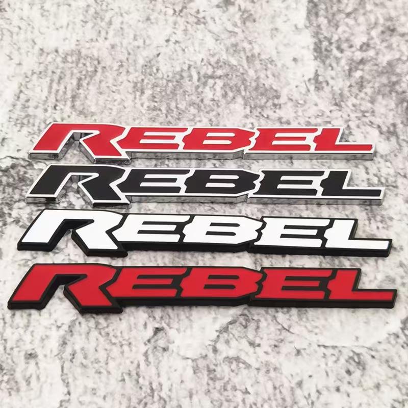 Modified REBEL letter car emblem 3D metal REBEL English body sticker personalized letter car sticker