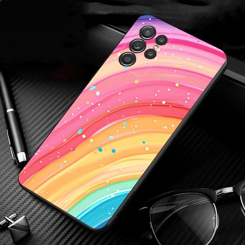 Phone Case For Samsung Galaxy S25 S24 S23 S22 S21 Ultra S24 S23 S22 S21 S25 Plus S24 S25 FE Rainbow clouds