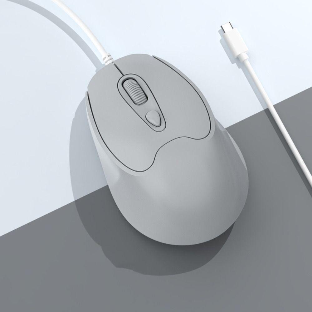 USB Wired Mute Mouse Type C USB Cable Ergonomic Mice Type C Wired Mouse Desktop Notebook