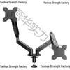 No-Drill Dual Screen Desktop Monitor Stand with Pneumatic Retractable Arm