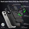 Heavy Duty Drop Shockproof Rotated Ring Kickstand Phone Cases For iPhone 17 16 14 13 15 Pro Max Plus Air Magnetic Wallet Cover