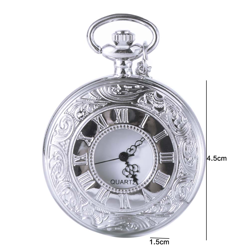 Quartz Pendant Vintage Pocket Watch Roman Scale Display Retro Hanging Watch  Men's Gift