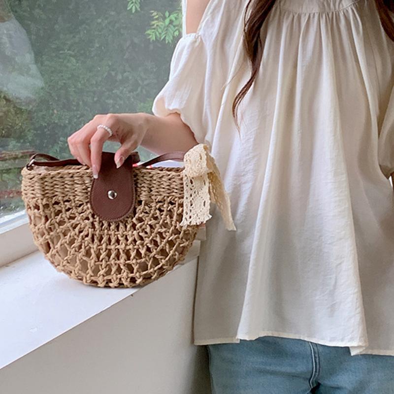 Летние ротанговые сумки женские седло соломенная сумка через плечо ручной работы плетеная сумка кроссбоди дамские сумочки богемный дорожный клатч пляжная сумка