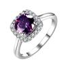 Hot Purple Amethyst Ring Brand Jewelry Ladies 925 Sterling Silver 8MM Round Rings High Quality Wedding Engagement Ring Size 6-10
