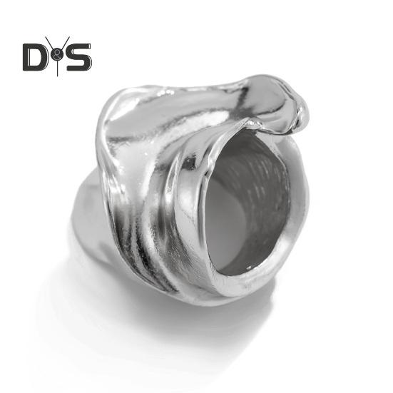 Женское кольцо в стиле хип-хоп, крупное, нестандартное, глянцевое, витое кольцо, каплевидное, сплавное, плиссированное кольцо, модные аксессуары