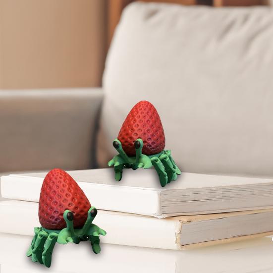 3D-печатная фигурка краба-клубники с подвижными суставами, фигурка краба-отшельника, шарнирная модель животного, игрушка для домашнего офиса, книжной полки, украшения для рабочего стола, орнамент