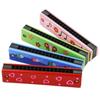10PC Wooden 16 Hole Cartoon Pattern Harmonica Children Birthday Party Wedding Guest Gift Kindergarten Back To School Gift Pinata