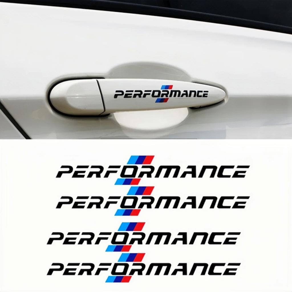 4Pcs M Performance Side Door Handle Decor Stickers Car Styling Vinyl Decals For BMW F10 F20 F30 E90 E60 E46 E39 X3 X5 G30 Models EJ3