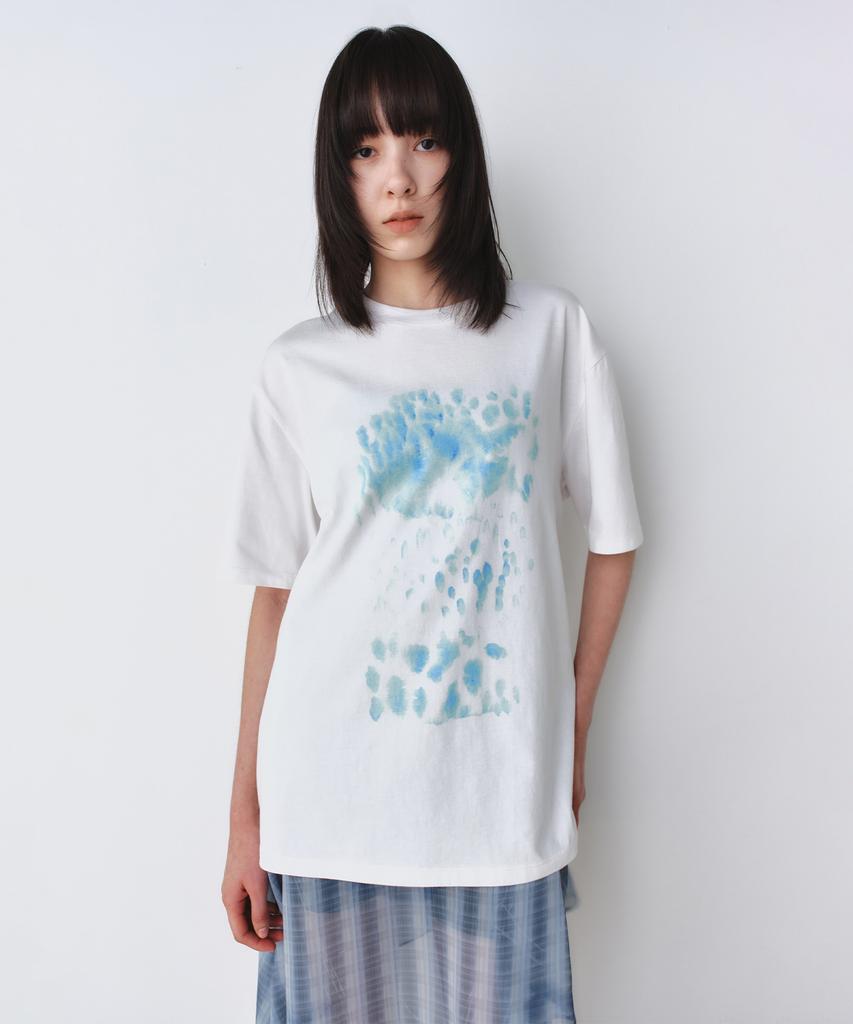 INSILENCE WOMEN Watercolor Oversized T-Shirt Ivory