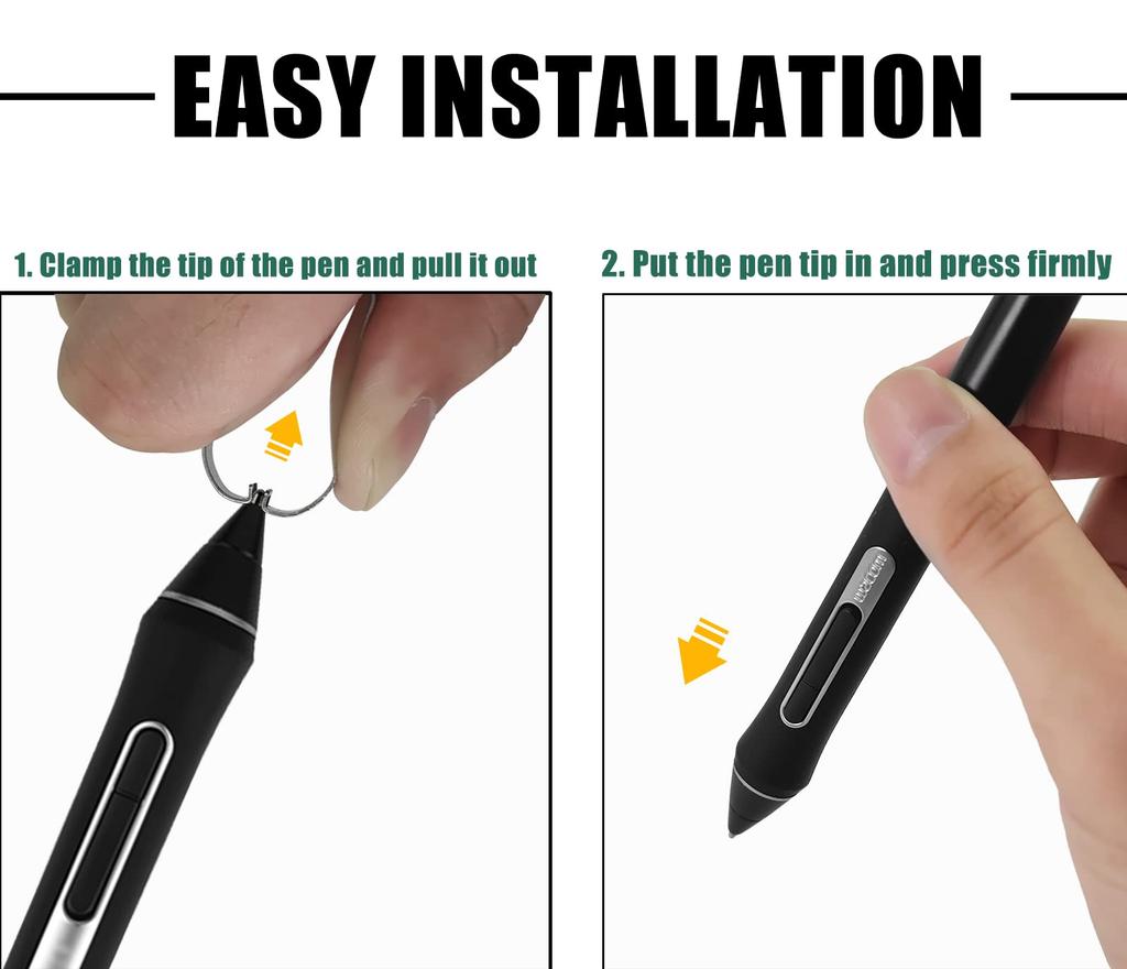 Two Titanium Alloy Fine-point Nibs for Wacom Pro Pen 2, Wear-resistant, Stainless Steel Replacement Nibs for Wacom Cintiq 16 DTK1660, Intuos Pro