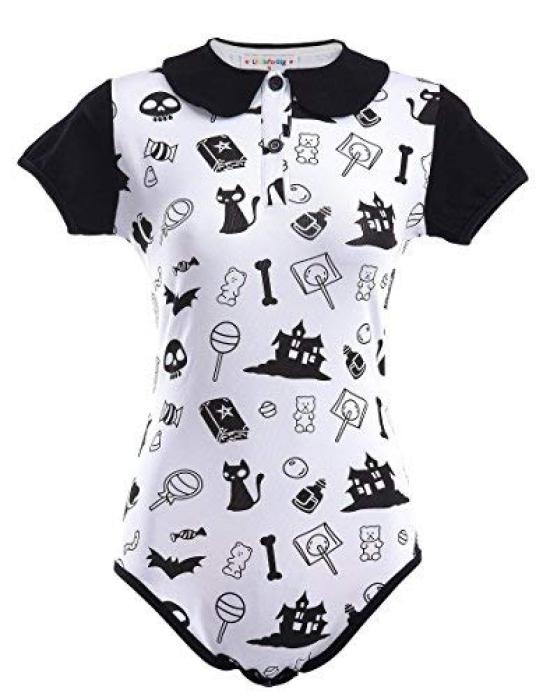 [LittleForBig] Взрослый ромпер с воротником Питер Пэн, Хэллоуин однотонный с рукавом хлопковая пижама XL