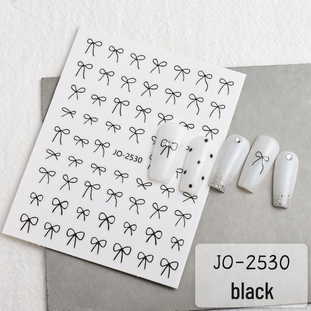 2024 Модные наклейки для ногтей с французским бантом — самодельные линейные ленточные наклейки