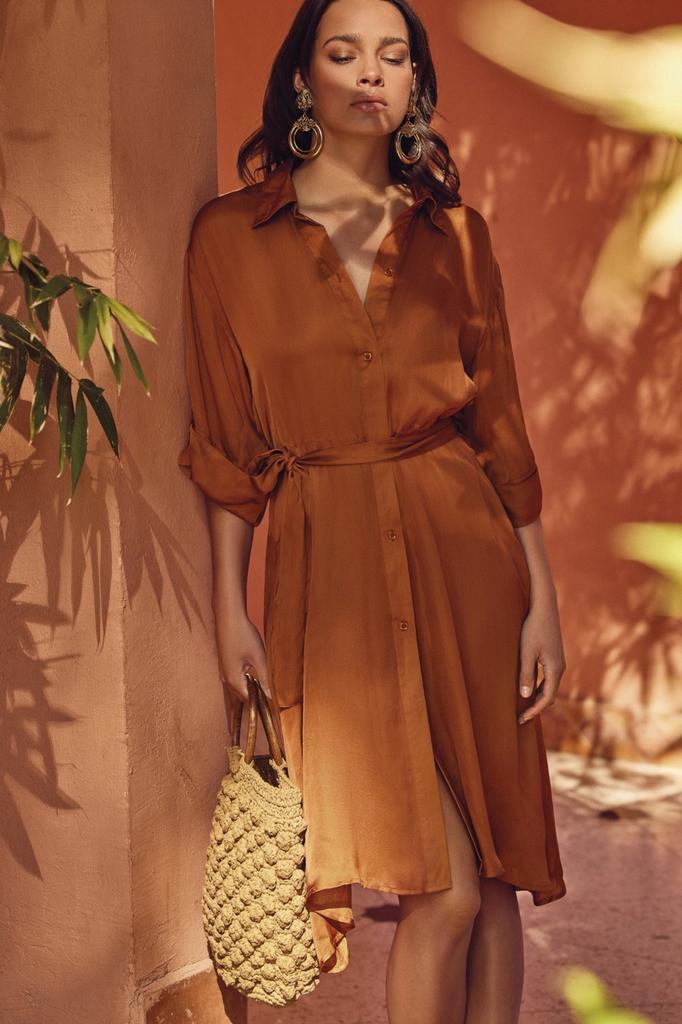 Iconique Button Down Beach Shirt Dress (86936)