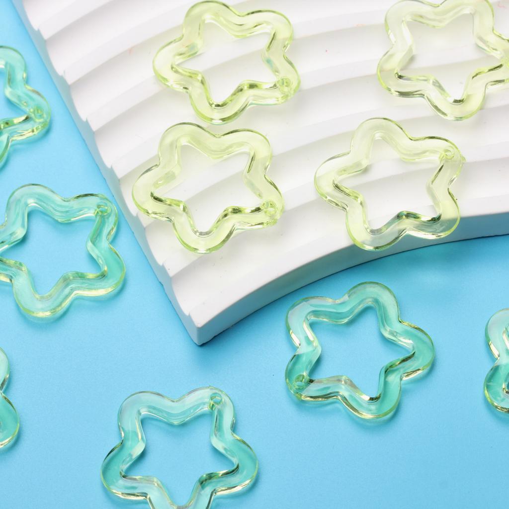 Pentagonal Pendant Charms Material Fashion Transparent DIY Jewelry Accessories for Bracelet Earring Making Acrylic Handmade 30mm Star Loose Beads