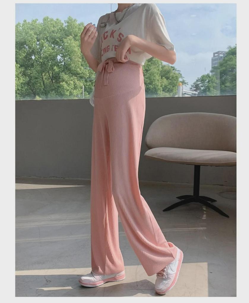 Широкие брюки для беременных из дышащего шелка Ice Silk, весна/лето 2024 г. — легкие, свободные, прямые повседневные брюки.