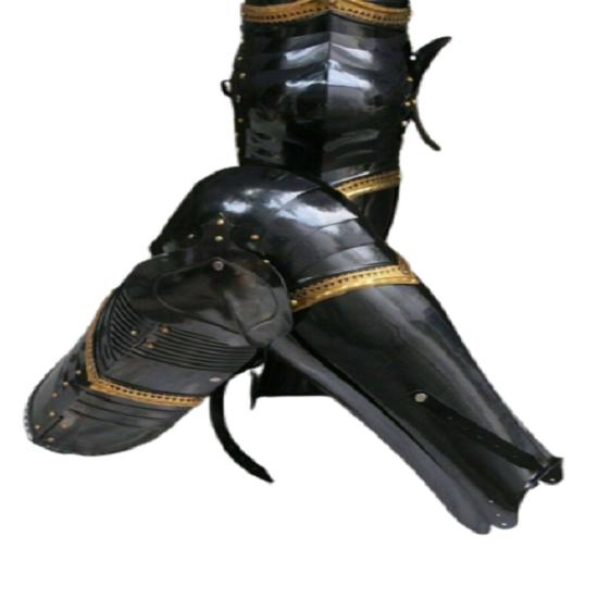 Готический Темный Средневековый Рыцарь Пара Ног Полностью Пригодный для носки Комплект Доспехов Наголенники