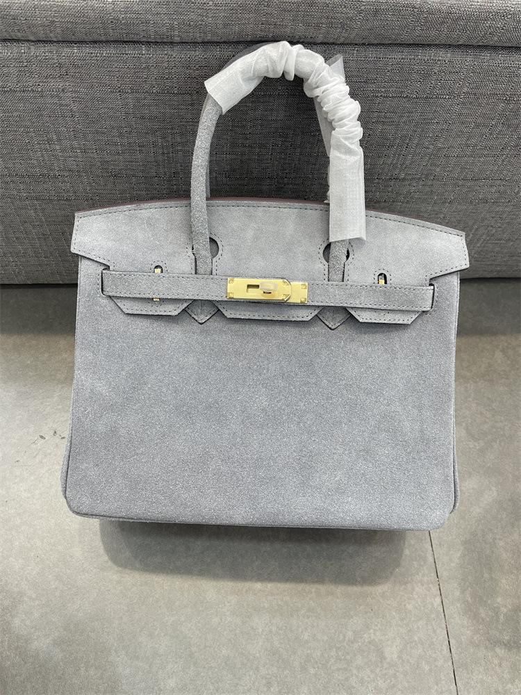 And New Genuine Leather Women's Bag Frosted Leather Suede Leather Platinum Bag Hand-held Single Shoulder Diagonal Cross Bag