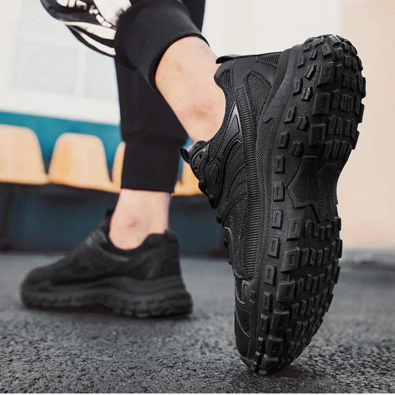 Thick Sole Versatile Sneakers for Men 2024 New Trend Mesh Lace Up Casual Shoes Desiner Comfortable Breathable Men's Sport Shoes
