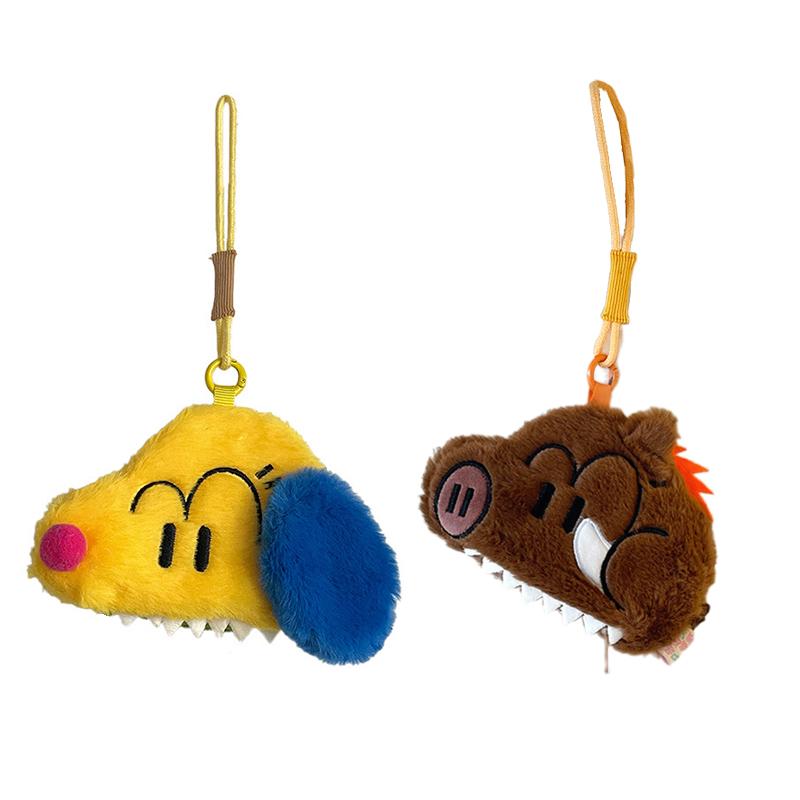 Кавайный плюшевый кошелек для мелочи в виде щенка дикого кабана, креативный мультяшный маленький кошелек, брелок, милый кошелек для мелочи, кошелек на молнии