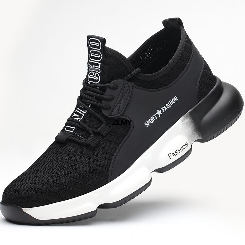 Fashion Fashion Safety Shoes Men Breathable Steel Toe Work Shoes Man Industrial Sneaker Puncture Proof Light Work Safety Boots Plus Size