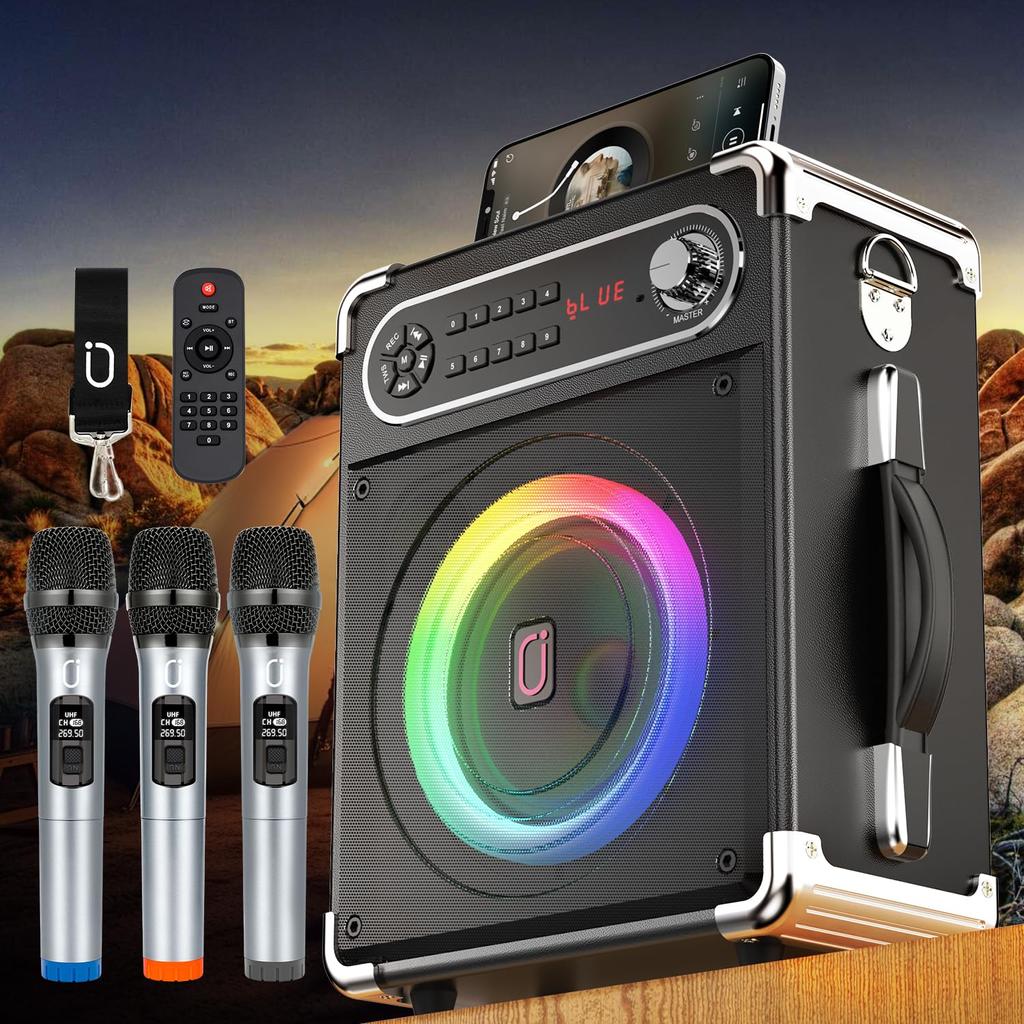 JYX Speaker 3 Wireless Compatible with Bluetooth Equipped with High and Bass Enhancement Suitable for Home Street School Disaster Street Set,