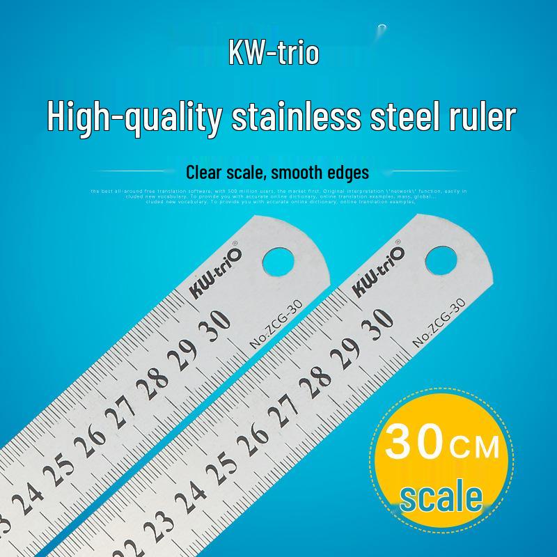 Линейка прямая из нержавеющей стали 50 см - Прочная металлическая линейка для деревообработки, учебы и офиса.