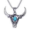 Креативный Бык для Головы Бирюзовое Ожерелье Хип-Хоп Вечеринка Ювелирные Изделия Подвеска Ожерелье Винтажный Сплав Созвездие Ожерелье
