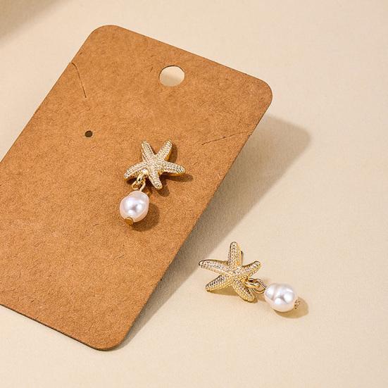 Starfish Earrings for Women Beachy Seashell Earrings Faux Pearl Dangle Earrings for Summer Beach Vacation Date Party
