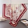 Literary And Artistic Daisy Satin Imitation Silk Printing Large Square Scarf Silk Scarf Shawl Headscarf Neck Protection Scarf Decorative Scarf